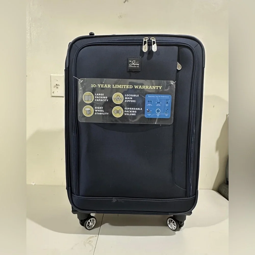 Elegant Navy Spinner Suitcase with Warranty
